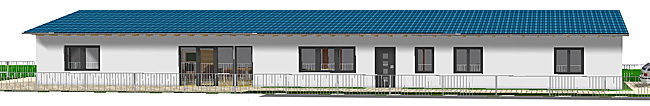 Bungalow 373 Variante 2 mit 3 Zimmern sehr schmales Haus Ansicht 1