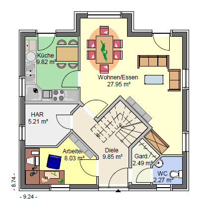 Einfamilienhaus 118 m² Grundriss Erdgeschoss