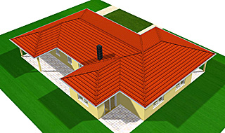 Winkelbungalow 159 - qm Wohnfläche mit Einliegerwohnung und zwei überdachten Terrassenbereichen Ansicht 1