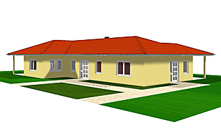 Winkelbungalow 159 - qm Wohnfläche mit Einliegerwohnung und zwei überdachten Terrassenbereichen Ansicht 2