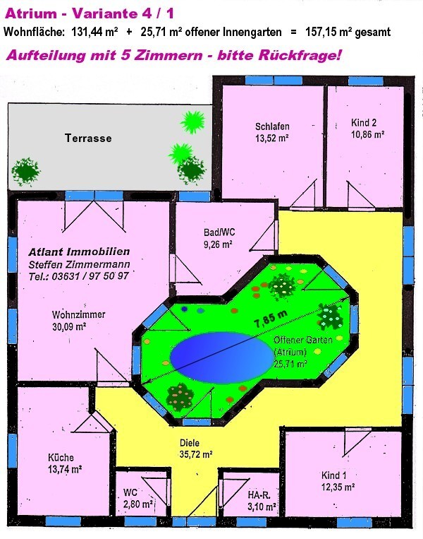 Atrium 4 Einfamilienhaus Neubau Massivbau Stein auf Stein