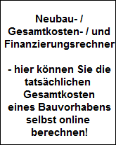 Neubau Einfamilienhaus Gesamtkostenrechner Bauvorhaben