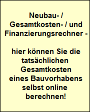 Neubau Einfamilienhaus Gesamtkostenrechner Bauvorhaben