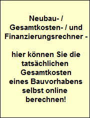 Neubau Einfamilienhaus Gesamtkostenrechner Bauvorhaben